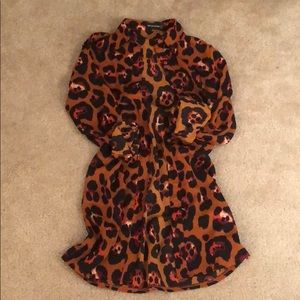 Printed button down dress